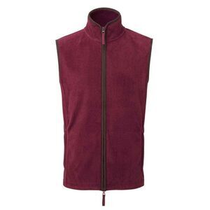 Premier Mens Artisan Fleece Vest / Burgundy/Brown